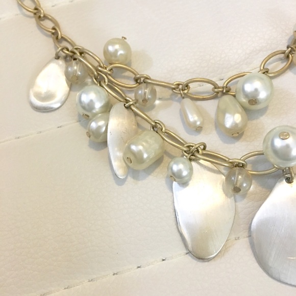 Two Strand Pearl & Pearlized Gold Chain Necklace - Picture 8 of 8